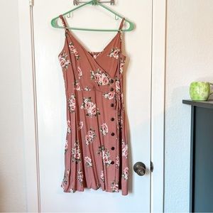 Mauve floral wrap dress